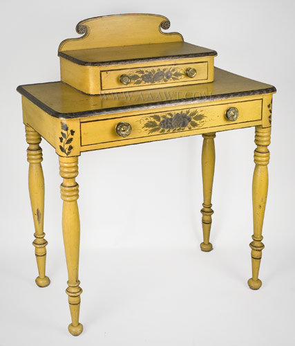 Dressing Table, Original Paint, Original Brasses
Probably Maine
Circa 1825, angle view